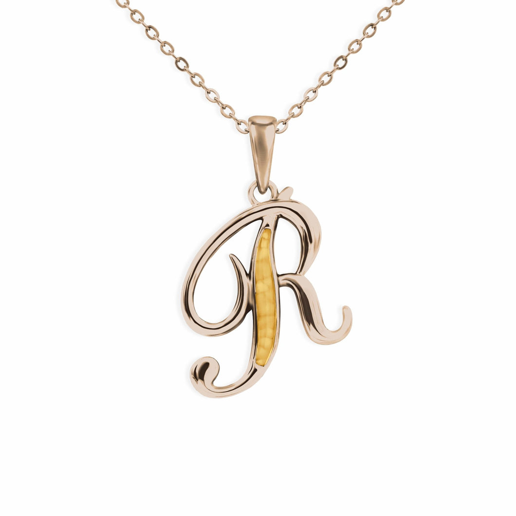 EverWith Alphabet Memorial Ashes Pendant - Letter R - EverWith Memorial Jewellery - Trade