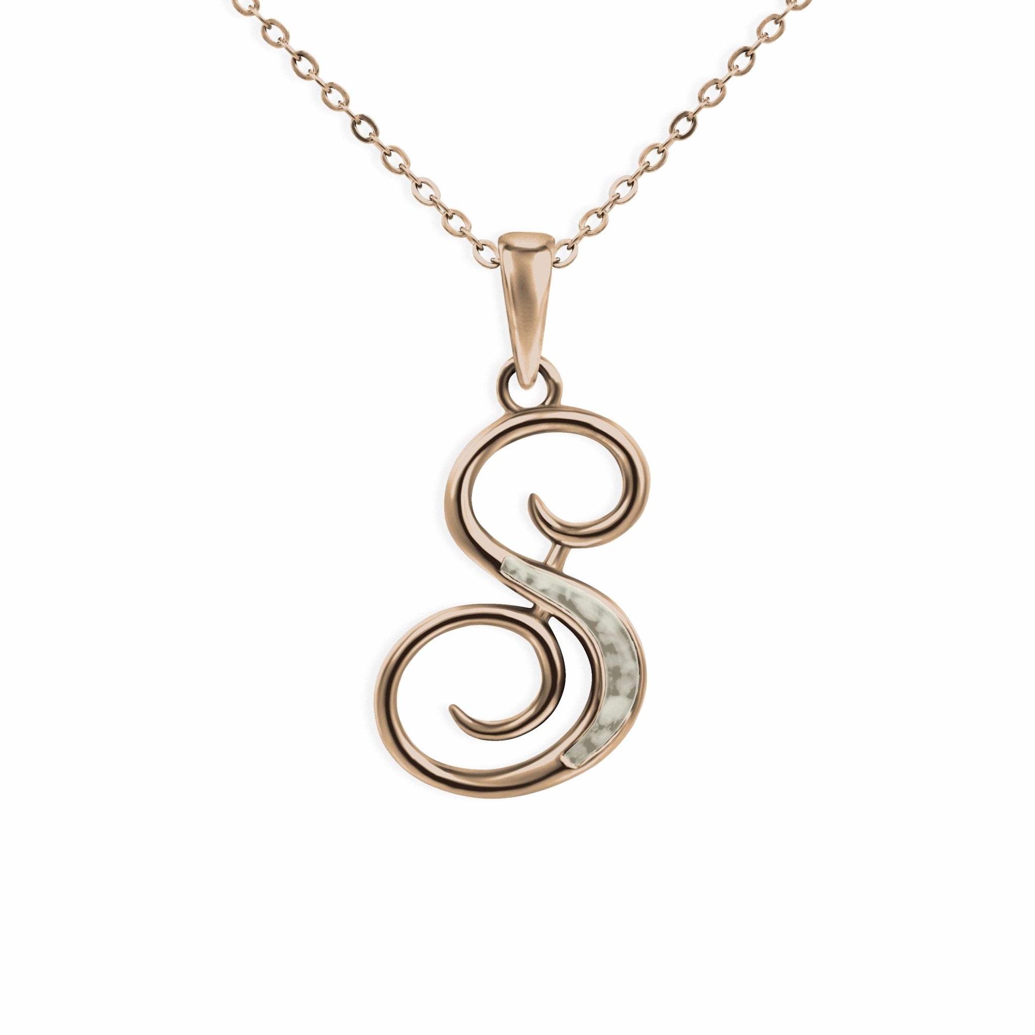 EverWith Alphabet Memorial Ashes Pendant - Letter S - EverWith Memorial Jewellery - Trade