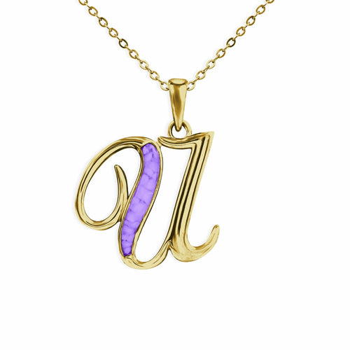 EverWith Alphabet Memorial Ashes Pendant - Letter U - EverWith Memorial Jewellery - Trade