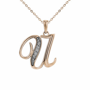 EverWith Alphabet Memorial Ashes Pendant - Letter U - EverWith Memorial Jewellery - Trade