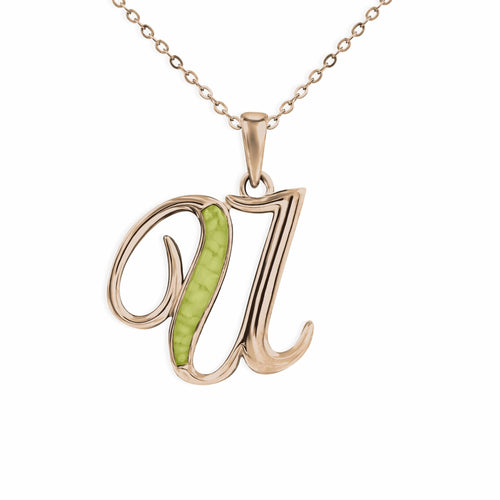 EverWith Alphabet Memorial Ashes Pendant - Letter U - EverWith Memorial Jewellery - Trade