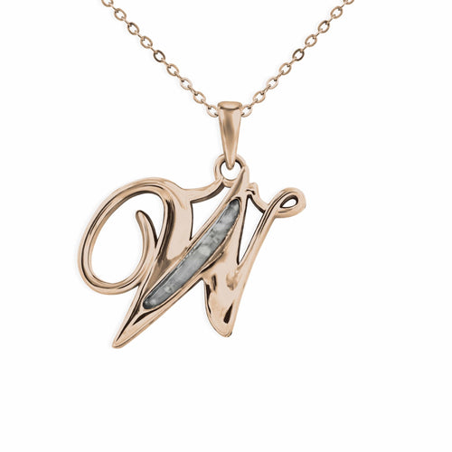 EverWith Alphabet Memorial Ashes Pendant - Letter W - EverWith Memorial Jewellery - Trade