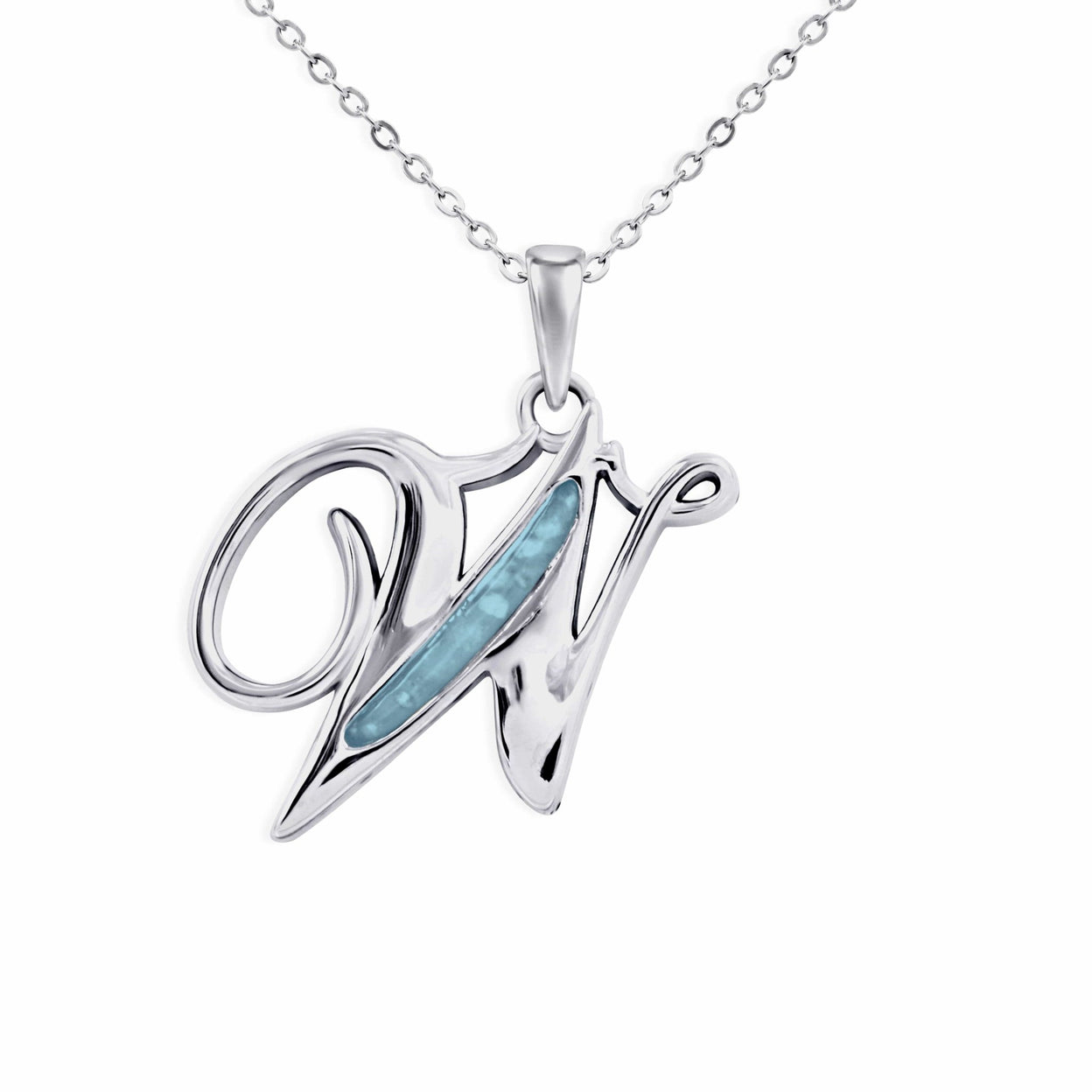 Load image into Gallery viewer, EverWith Alphabet Memorial Ashes Pendant - Letter W - EverWith Memorial Jewellery - Trade