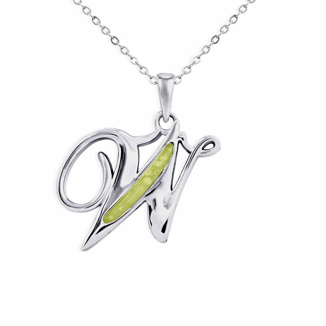 EverWith Alphabet Memorial Ashes Pendant - Letter W - EverWith Memorial Jewellery - Trade