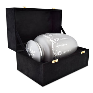 Flourish Grey Engraved Flourish Adult Cremation Urn for Ashes - EverWith Memorial Jewellery - Trade