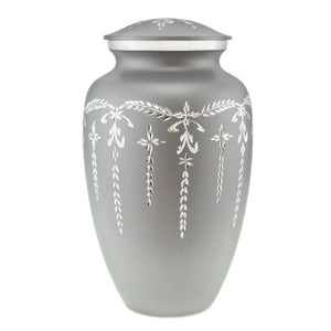 Flourish Grey Engraved Flourish Adult Cremation Urn for Ashes - EverWith Memorial Jewellery - Trade