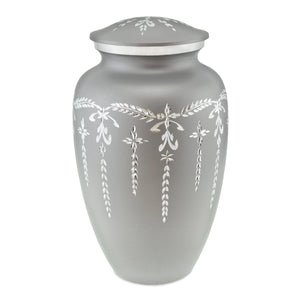 Flourish Grey Engraved Flourish Adult Cremation Urn for Ashes - EverWith Memorial Jewellery - Trade