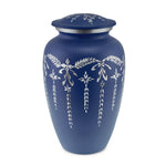 Flourish Metal Adult Cremation Urn for Ashes in Matt Navy Blue - EverWith Memorial Jewellery - Trade