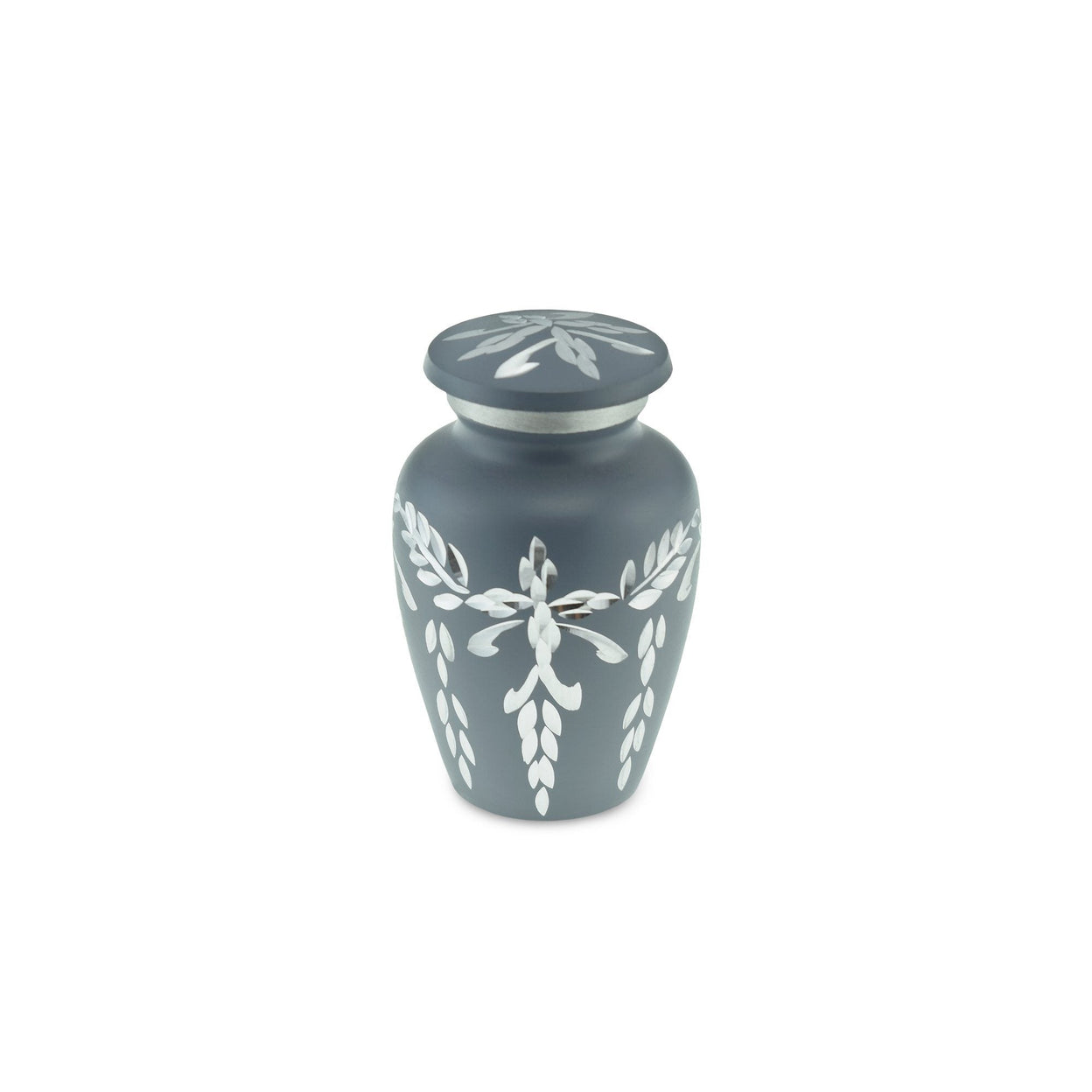 Load image into Gallery viewer, Flourish Metal Adult Keepsake / Miniature Cremation Urn for Ashes in Grey - EverWith Memorial Jewellery - Trade