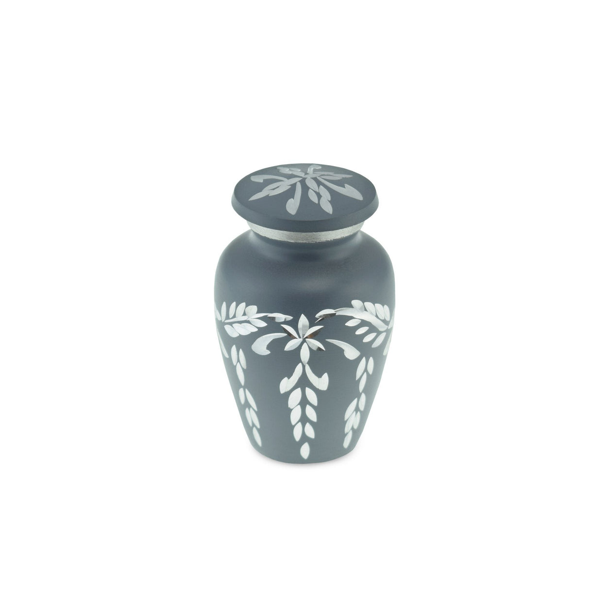 Load image into Gallery viewer, Flourish Metal Adult Keepsake / Miniature Cremation Urn for Ashes in Grey - EverWith Memorial Jewellery - Trade