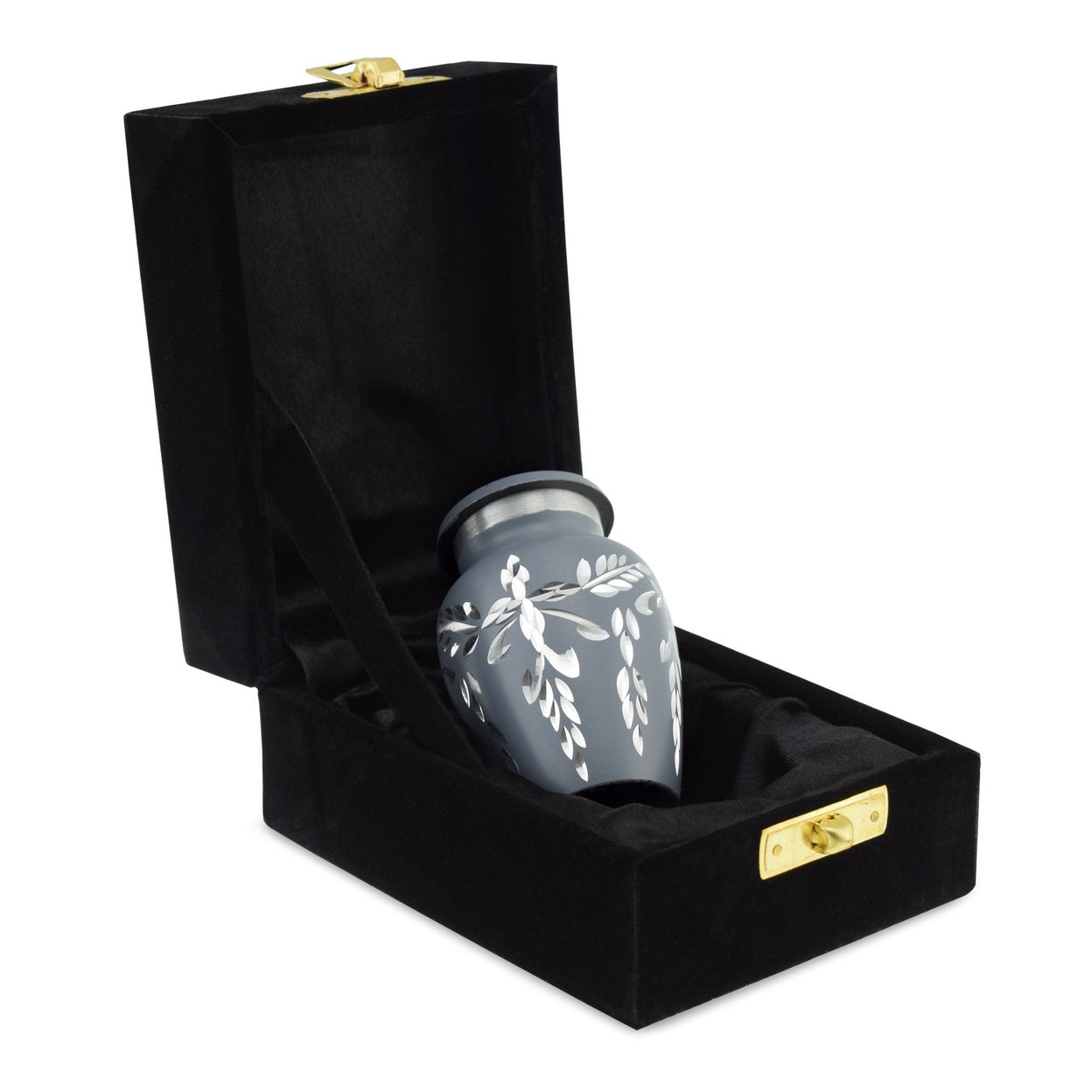 Load image into Gallery viewer, Flourish Metal Adult Keepsake / Miniature Cremation Urn for Ashes in Grey - EverWith Memorial Jewellery - Trade