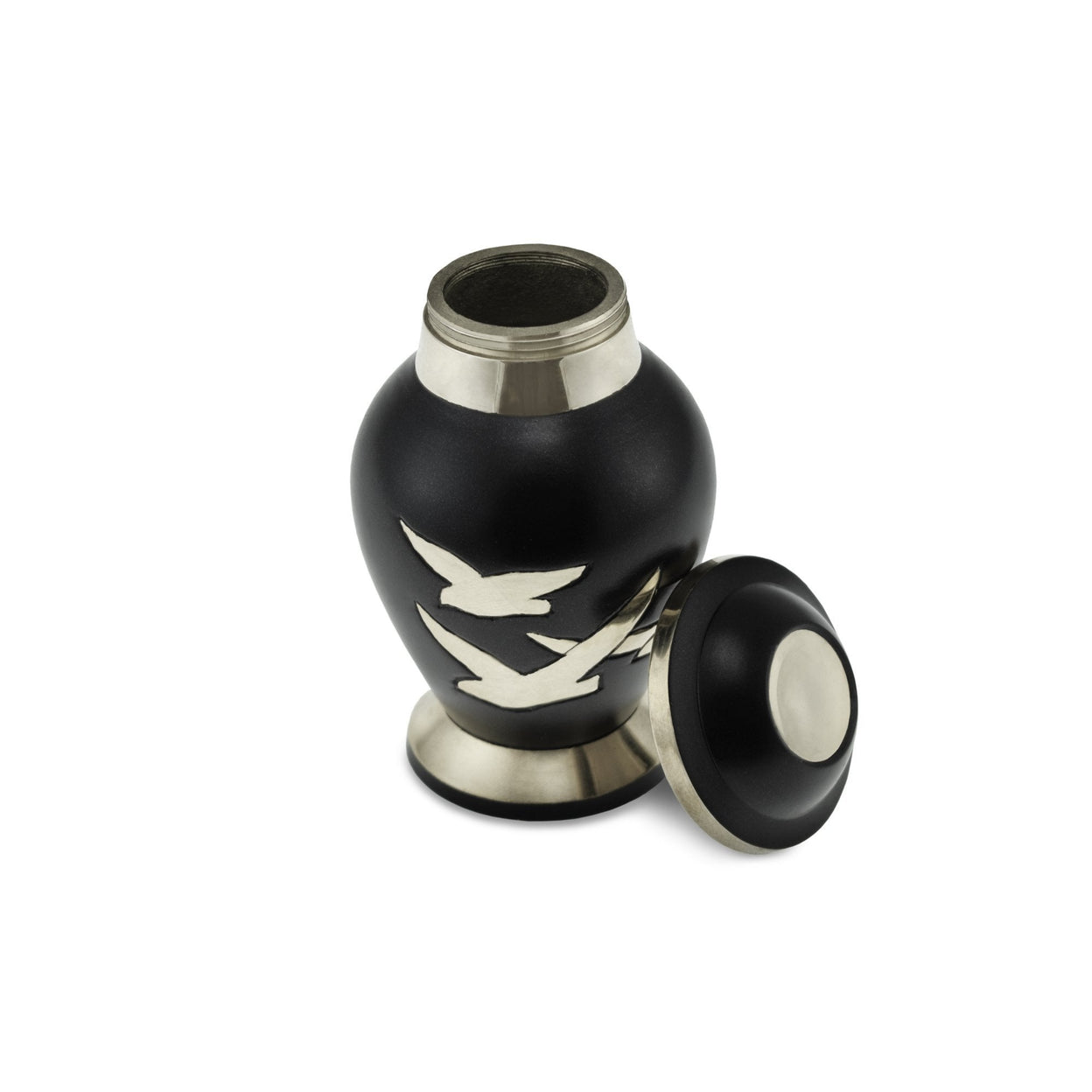 Load image into Gallery viewer, Going Home Adult Cremation Keepsake / Miniature Urn in Black &amp; Silver Matt - EverWith Memorial Jewellery - Trade