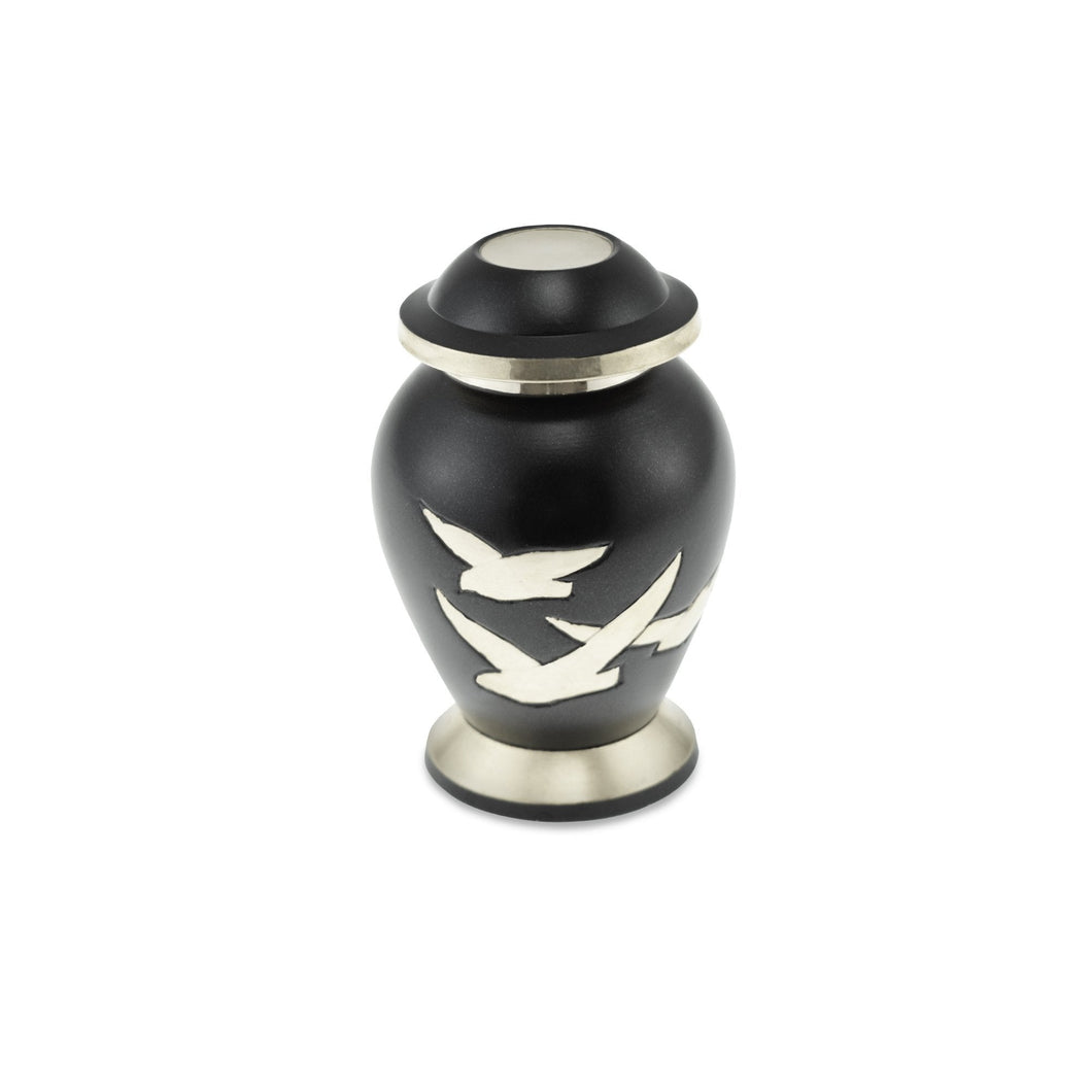 Going Home Adult Cremation Keepsake / Miniature Urn in Black & Silver Matt - EverWith Memorial Jewellery - Trade