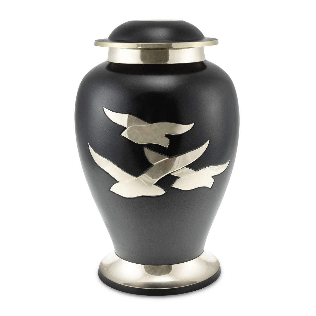 Load image into Gallery viewer, Going Home Black &amp; Nickel Matt Adult Cremation Urn for Ashes - EverWith Memorial Jewellery - Trade