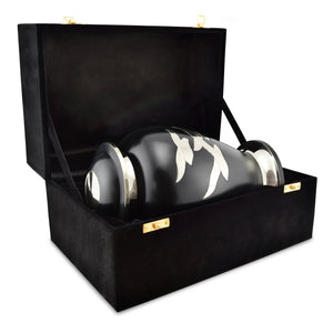 Going Home Black & Nickel Matt Adult Cremation Urn for Ashes - EverWith Memorial Jewellery - Trade