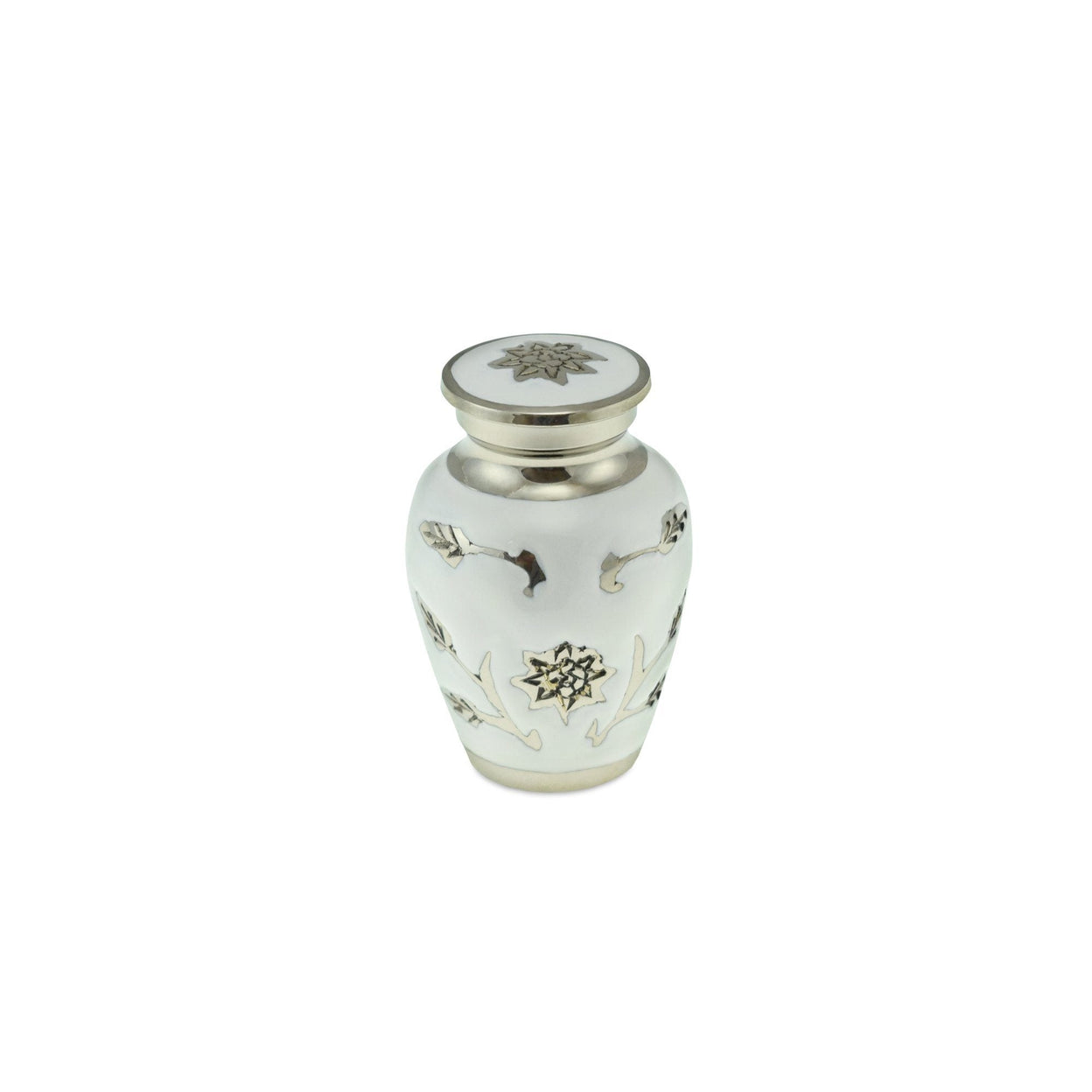 Load image into Gallery viewer, Sun Flower Keepsake Polished White Adult Cremation Urn - EverWith Memorial Jewellery - Trade