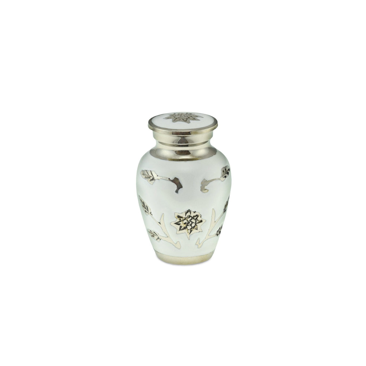 Load image into Gallery viewer, Sun Flower Keepsake Polished White Adult Cremation Urn - EverWith Memorial Jewellery - Trade