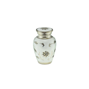 Sun Flower Keepsake Polished White Adult Cremation Urn - EverWith Memorial Jewellery - Trade