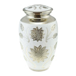 Sun Flower Polished White Adult Cremation Urn for Ashes - EverWith Memorial Jewellery - Trade