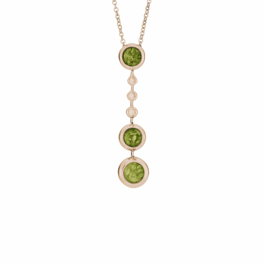 EverWith Ladies Rondure Triple Ball Drop Memorial Ashes Necklace