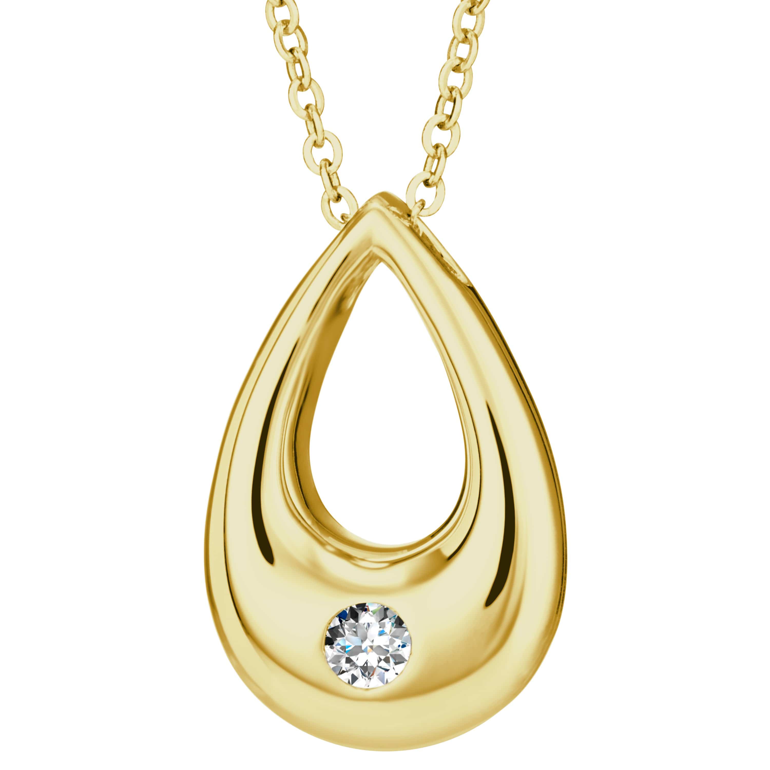 EverWith Self-fill Droplet Memorial Ashes Pendant with Crystals