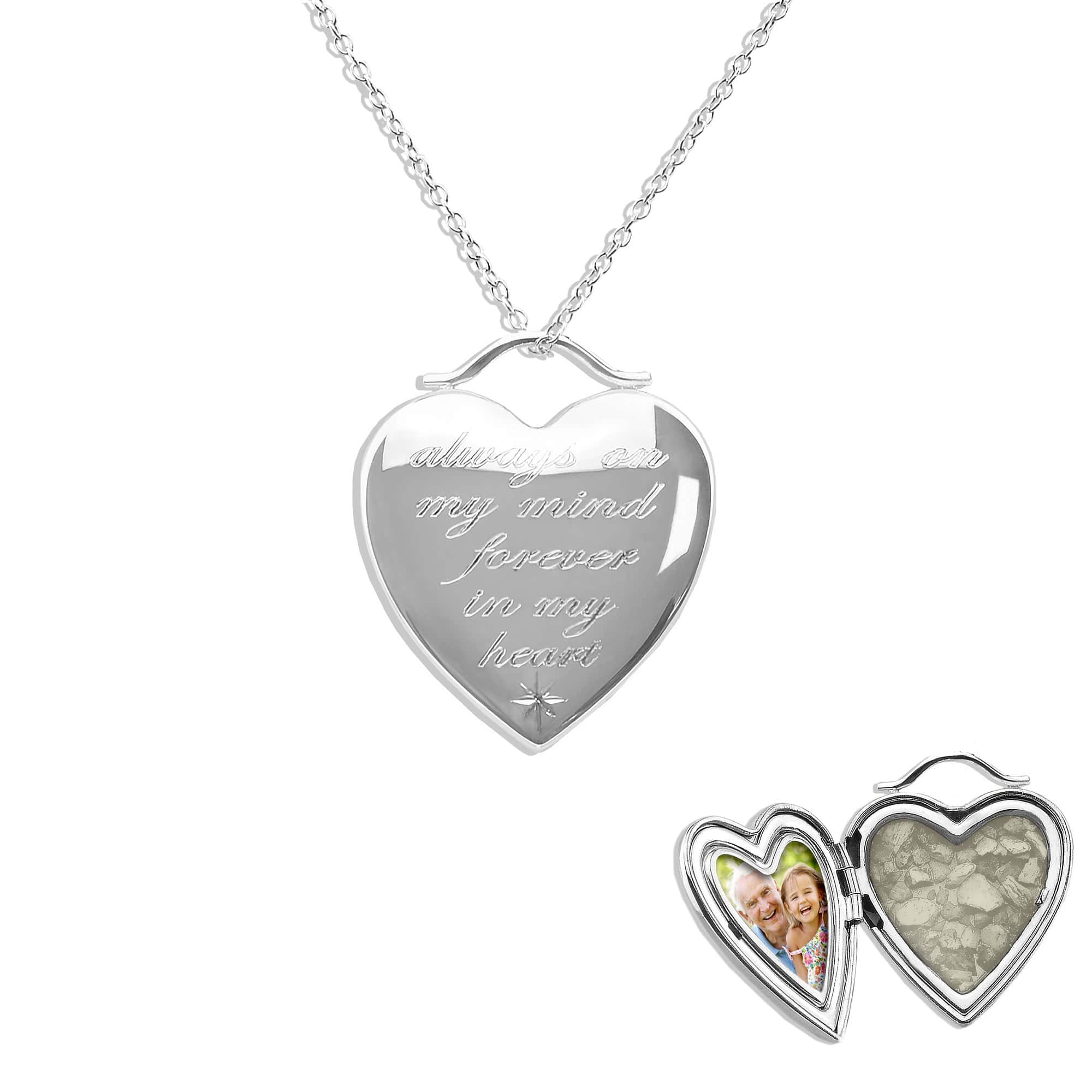 EverWith™ Always On My Mind Heart Shaped Sterling Silver Memorial Ashes Locket - EverWith Memorial Jewellery - Trade