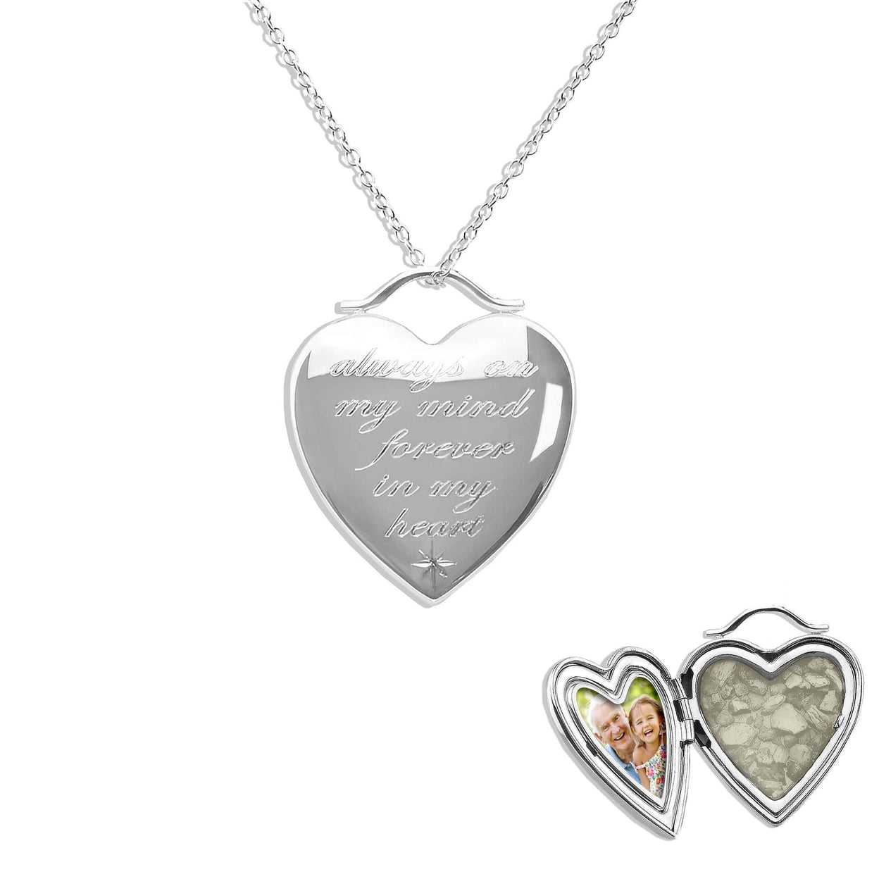 Load image into Gallery viewer, EverWith™ Always On My Mind Heart Shaped Sterling Silver Memorial Ashes Locket - EverWith Memorial Jewellery - Trade