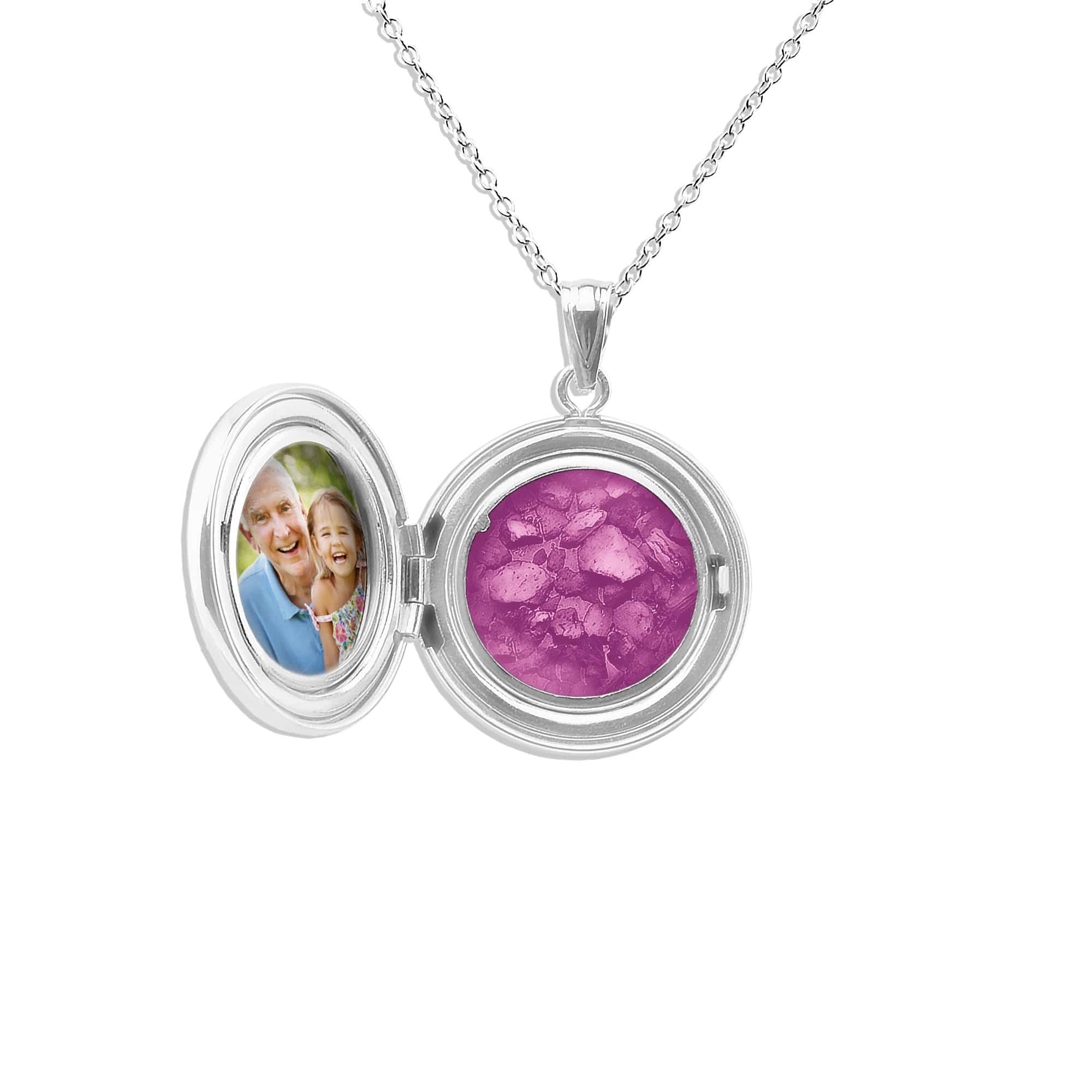 EverWith Circular Shaped Sterling Silver Memorial Ashes Locket - EverWith Memorial Jewellery - Trade