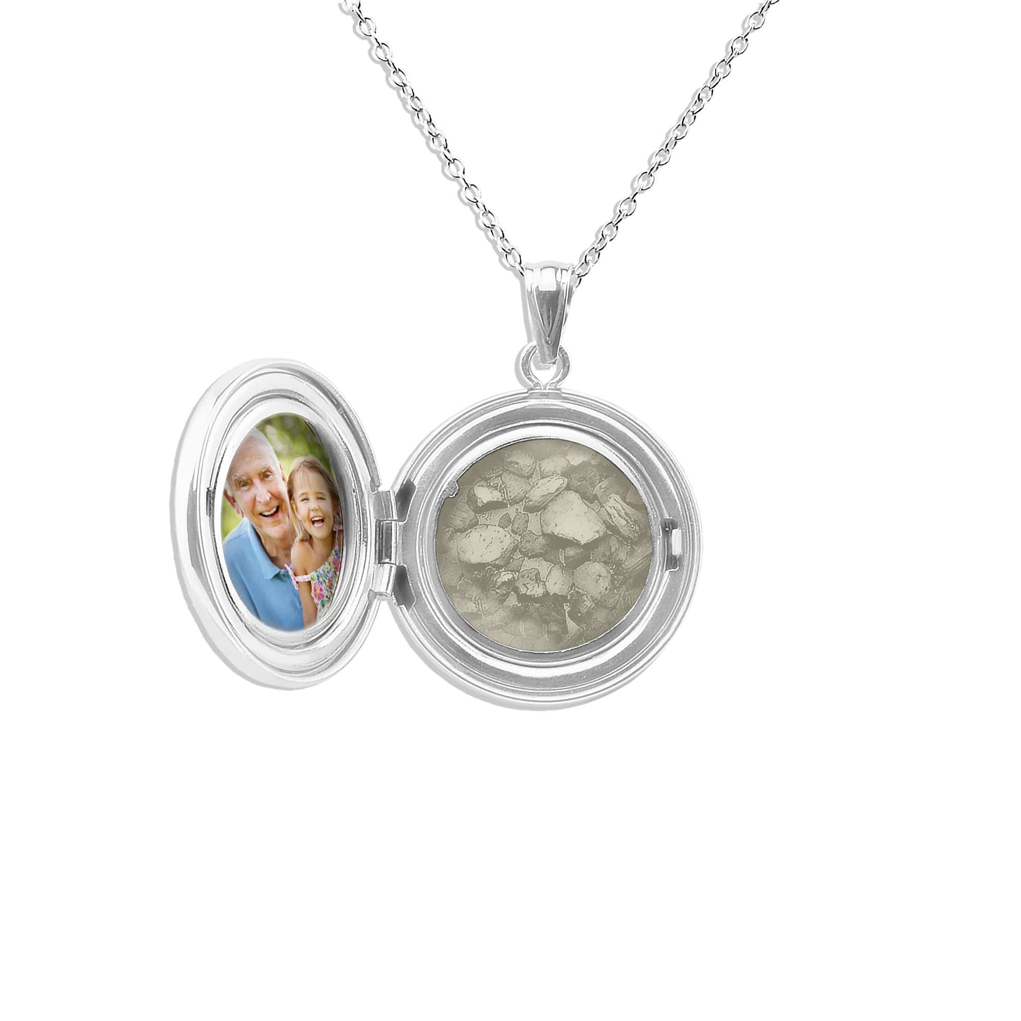 EverWith Circular Shaped Sterling Silver Memorial Ashes Locket - EverWith Memorial Jewellery - Trade