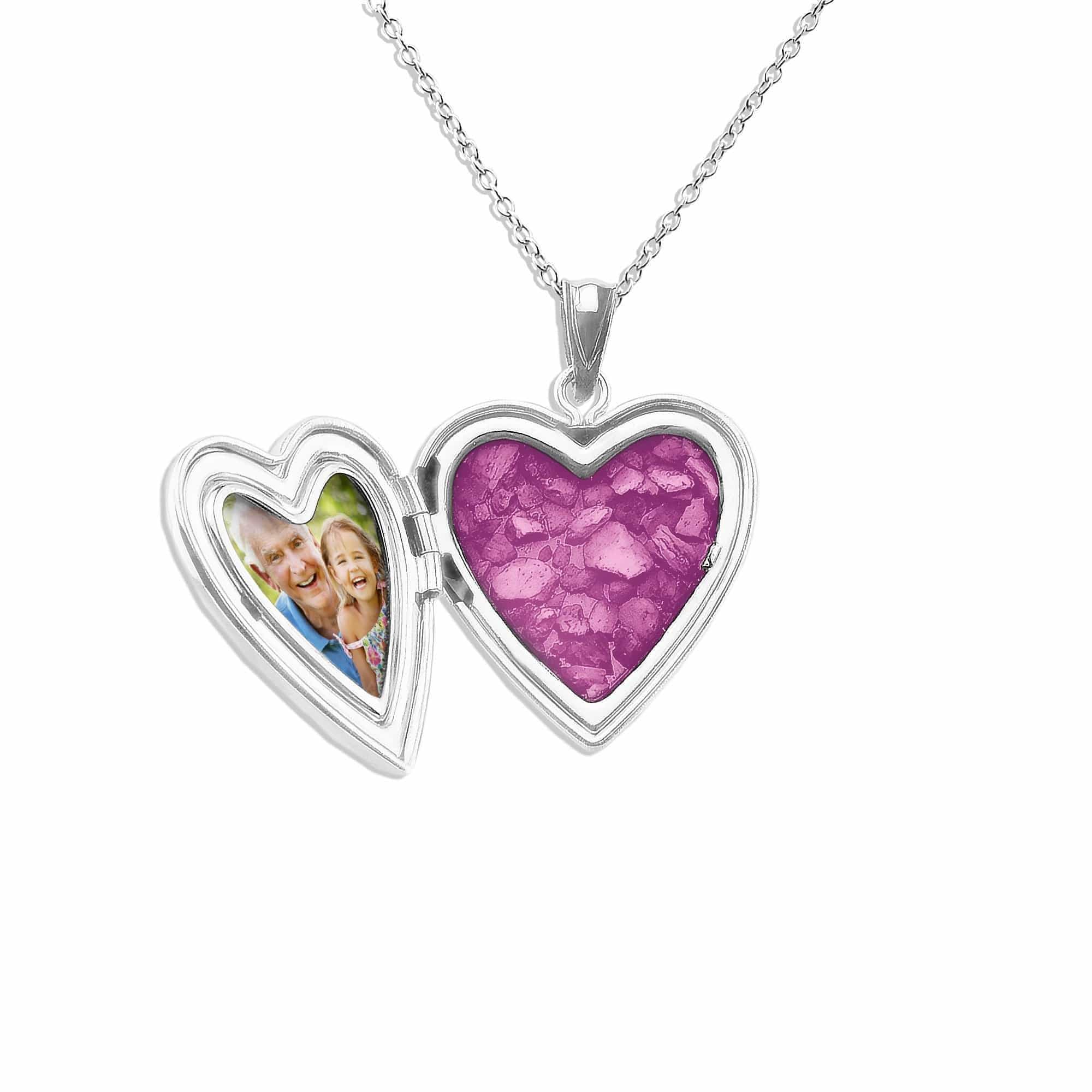 EverWith Dad Heart Shaped Sterling Silver Memorial Ashes Locket - EverWith Memorial Jewellery - Trade