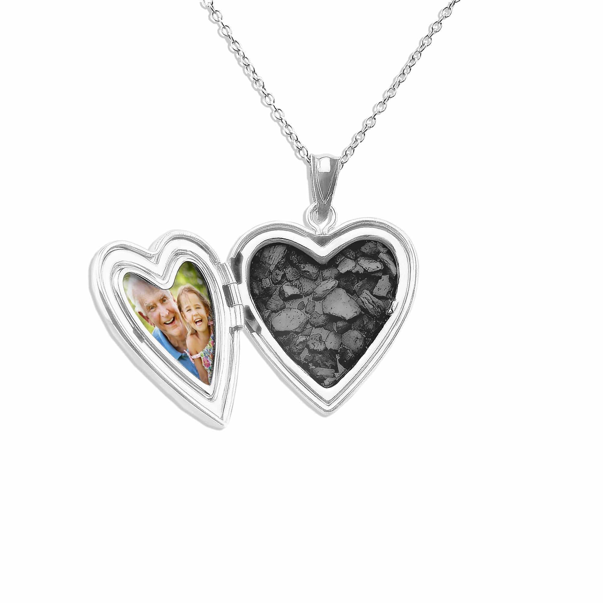 EverWith Dad Heart Shaped Sterling Silver Memorial Ashes Locket - EverWith Memorial Jewellery - Trade