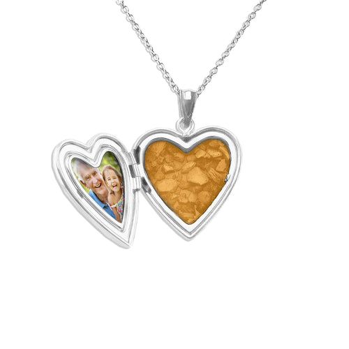 EverWith Dad Heart Shaped Sterling Silver Memorial Ashes Locket - EverWith Memorial Jewellery - Trade