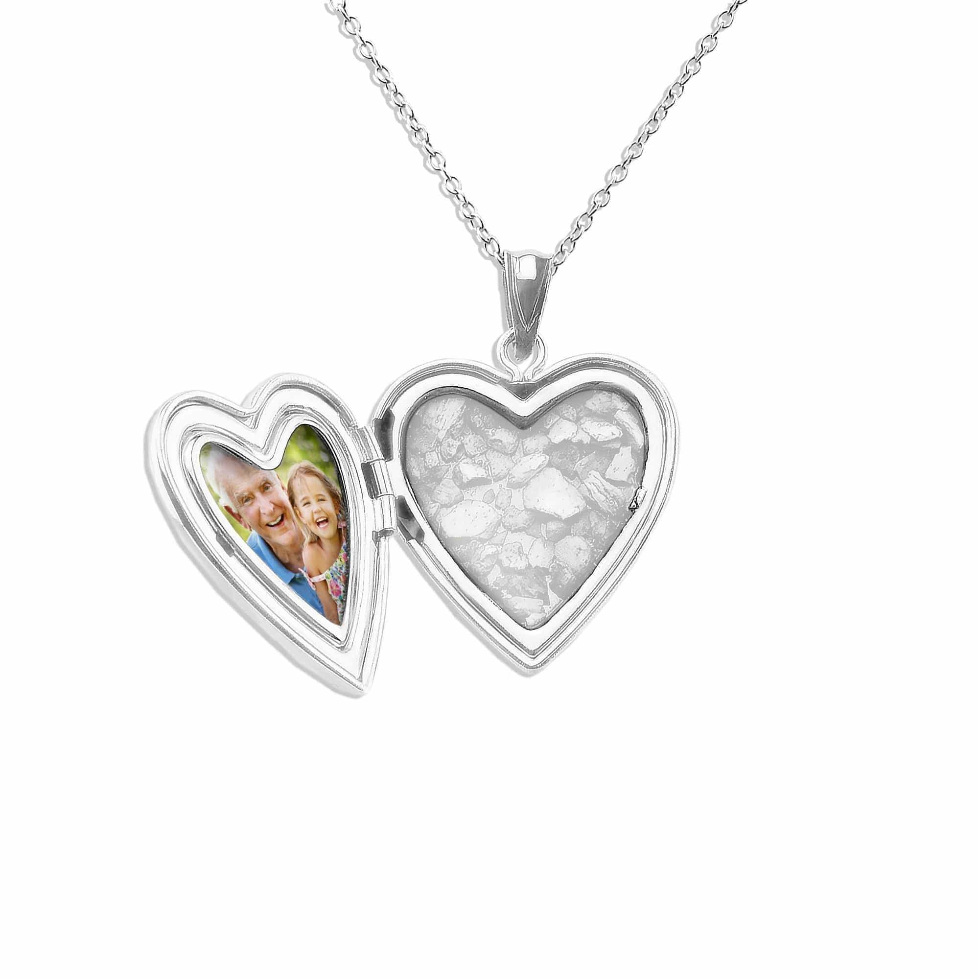 EverWith Dad Heart Shaped Sterling Silver Memorial Ashes Locket - EverWith Memorial Jewellery - Trade