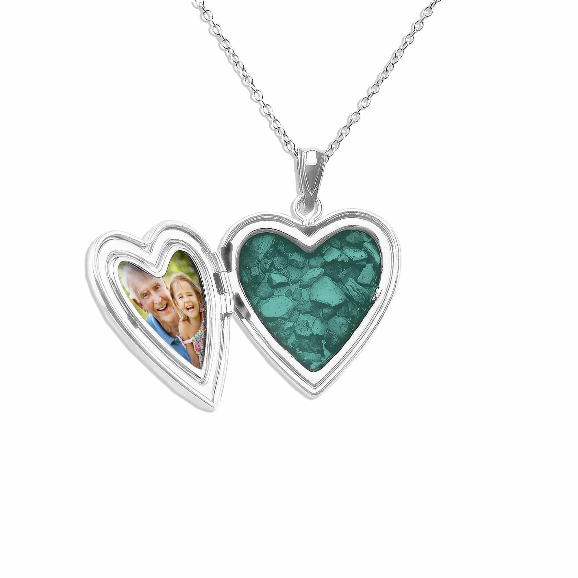 EverWith Dad Heart Shaped Sterling Silver Memorial Ashes Locket - EverWith Memorial Jewellery - Trade