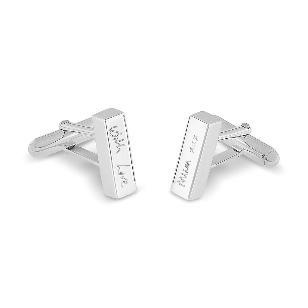 Load image into Gallery viewer, EverWith Engraved Bar Handwriting Memorial Cufflinks - EverWith Memorial Jewellery - Trade