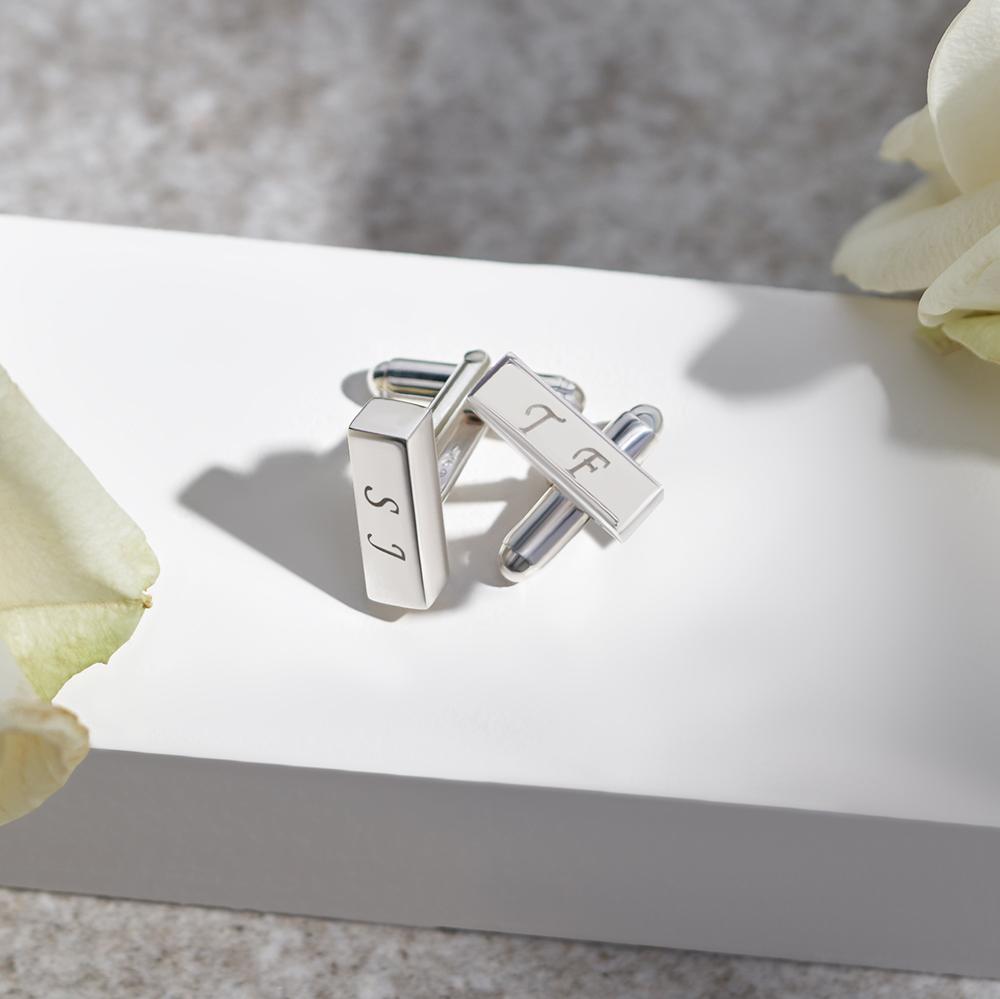 Load image into Gallery viewer, EverWith Engraved Bar Standard Engraving Memorial Cufflinks - EverWith Memorial Jewellery - Trade