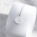 EverWith Engraved Cat Drawing Memorial Pendant with Fine Crystal - EverWith Memorial Jewellery - Trade