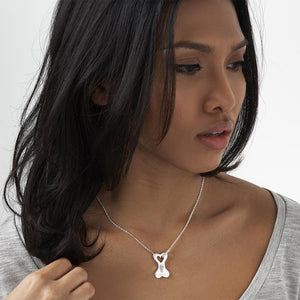 EverWith Engraved Dog Bone Handprint or Footprint Memorial Necklace with Fine Crystals - EverWith Memorial Jewellery - Trade