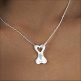 EverWith Engraved Dog Bone Handprint or Footprint Memorial Necklace with Fine Crystals - EverWith Memorial Jewellery - Trade