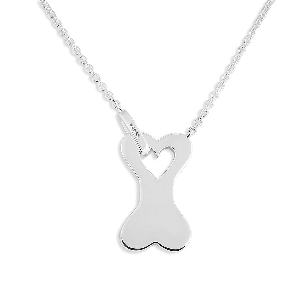 Load image into Gallery viewer, EverWith Engraved Dog Bone Pawprint Memorial Necklace with Fine Crystals - EverWith Memorial Jewellery - Trade