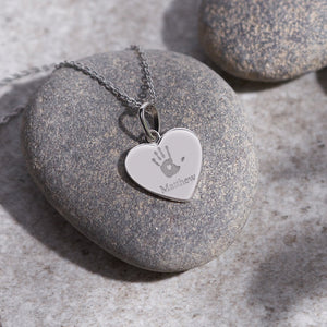 EverWith Engraved Half Heart Handprint or Footprint Memorial Pendant - EverWith Memorial Jewellery - Trade