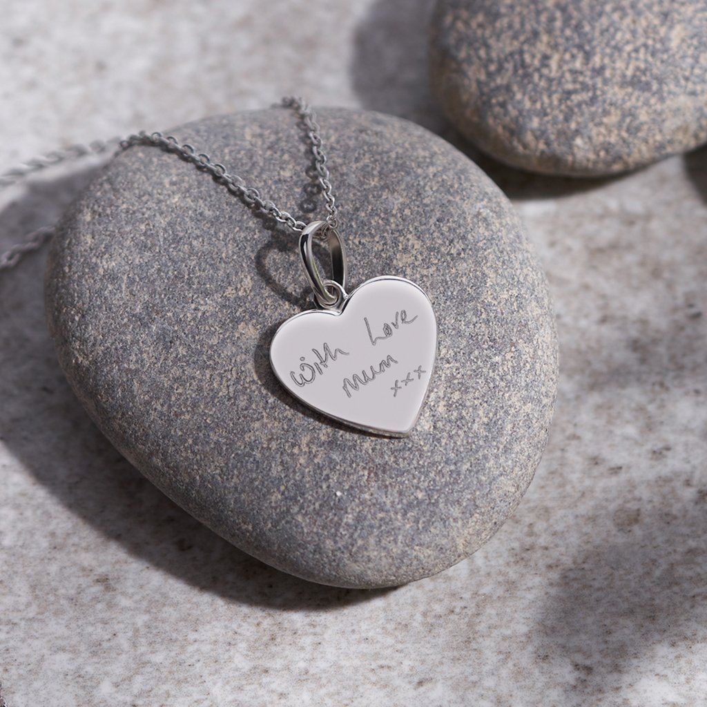 Load image into Gallery viewer, EverWith Engraved Half Heart Handwriting Memorial Pendant - EverWith Memorial Jewellery - Trade