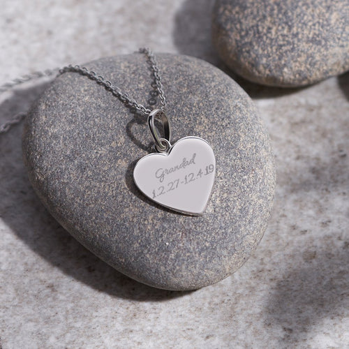 EverWith Engraved Half Heart Standard Engraving Memorial Pendant - EverWith Memorial Jewellery - Trade