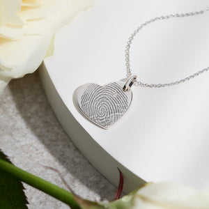 EverWith Engraved Heart Fingerprint Memorial Pendant with Fine Crystal - EverWith Memorial Jewellery - Trade