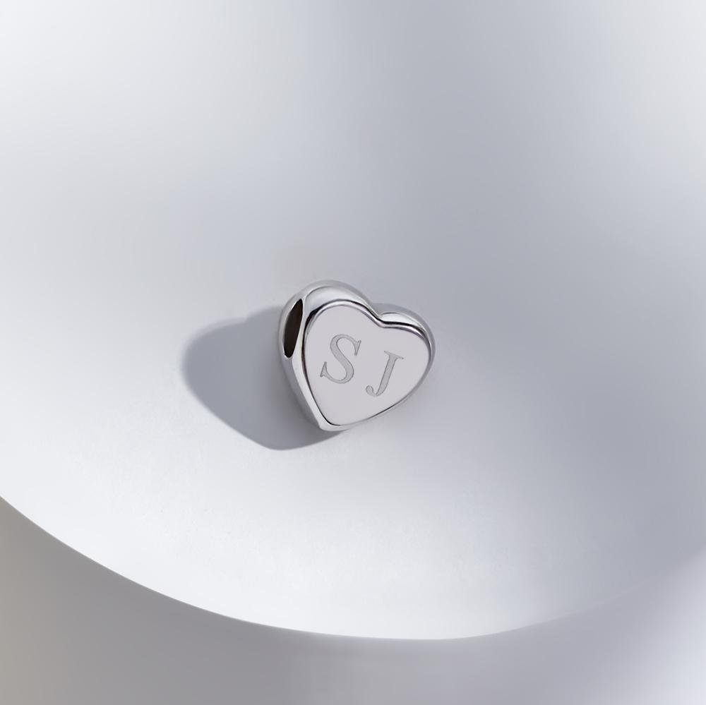 Load image into Gallery viewer, EverWith Engraved Heart Standard Engraving Memorial Charm Bead - EverWith Memorial Jewellery - Trade