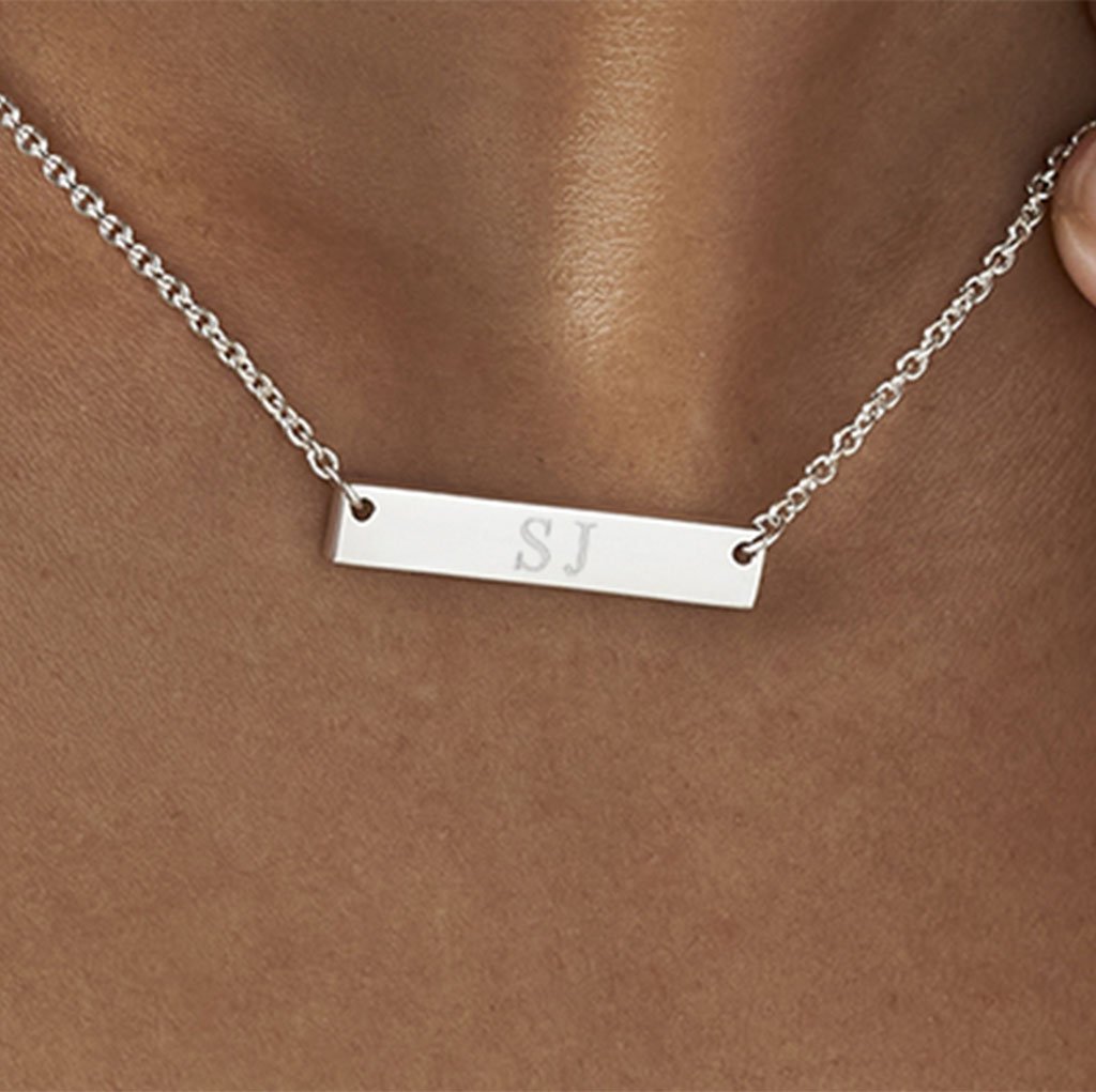 Load image into Gallery viewer, EverWith Engraved Horizontal Bar Standard Engraving Memorial Necklace - EverWith Memorial Jewellery - Trade