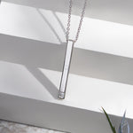 EverWith Engraved Long Bar Memorial Standard Engraving Pendant With Fine Crystal - EverWith Memorial Jewellery - Trade