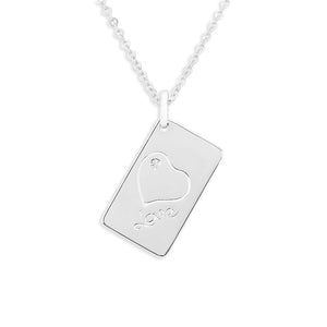 EverWith Engraved Love Tag Drawing Memorial Pendant with Fine Crystals - EverWith Memorial Jewellery - Trade