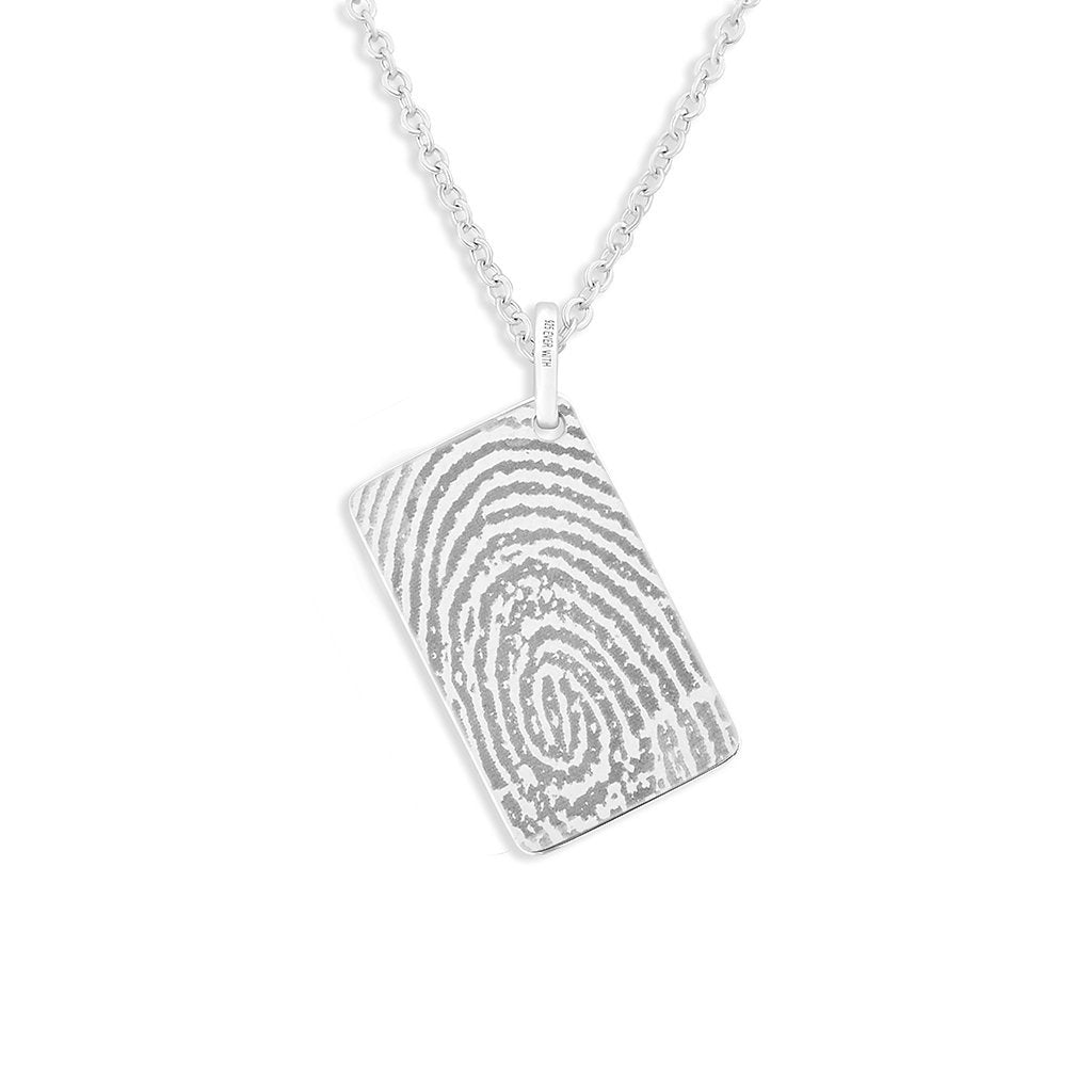 Load image into Gallery viewer, EverWith Engraved Love Tag Fingerprint Memorial Pendant with Fine Crystals - EverWith Memorial Jewellery - Trade