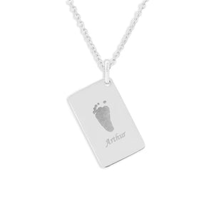 EverWith Engraved Love Tag Handprint or Footprint Memorial Pendant with Fine Crystals - EverWith Memorial Jewellery - Trade